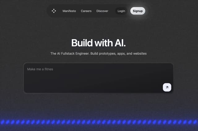 AI App Hero Section — Navbar component for React & Tailwind by SO called