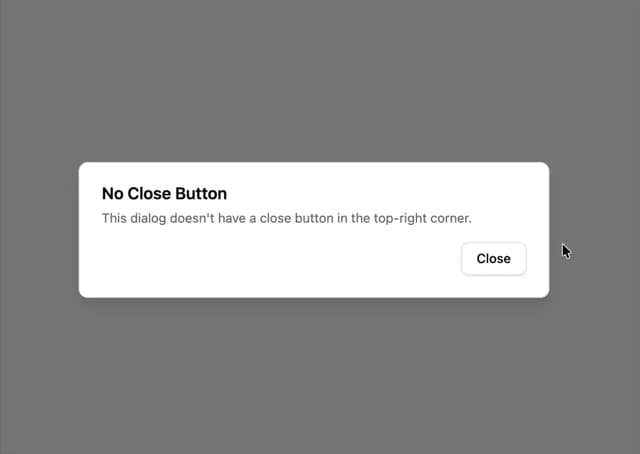 Dialog Without Close Button — Modal component for React & Tailwind by Sean Hello