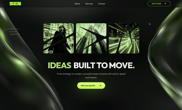 ZEN - Customizable WebGL Shader Agency Template - React & Next.js website template by Liana Pepanyan