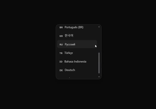 Morphing Language Selector — React component for Tailwind & Next.js by Abusaid islam said