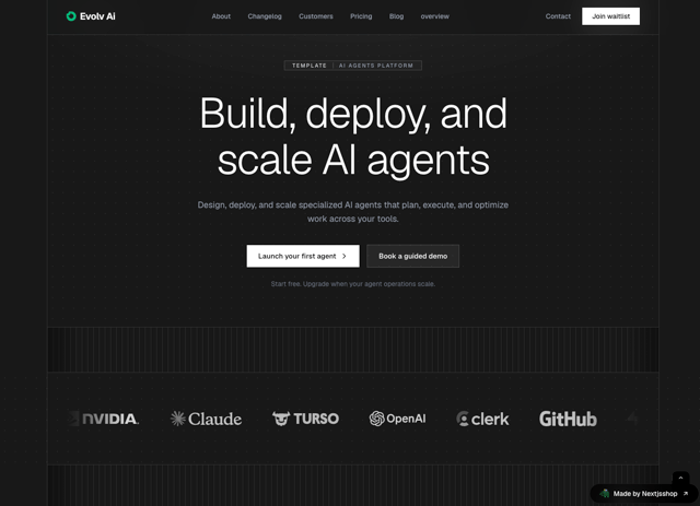 Evolv-AI - React & Next.js website template by nextjs shop