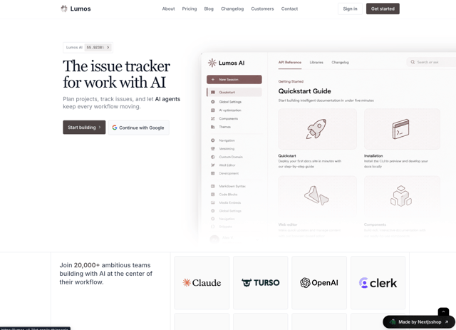 Lumos - React & Next.js website template by nextjs shop