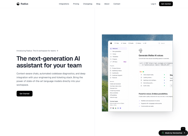 Radius - React & Next.js website template by nextjs shop