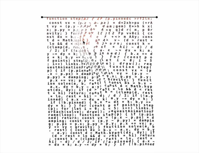 Interactive Code Cloth Physics Curtain — React component for Tailwind & Next.js by Kedhareswer Naidu