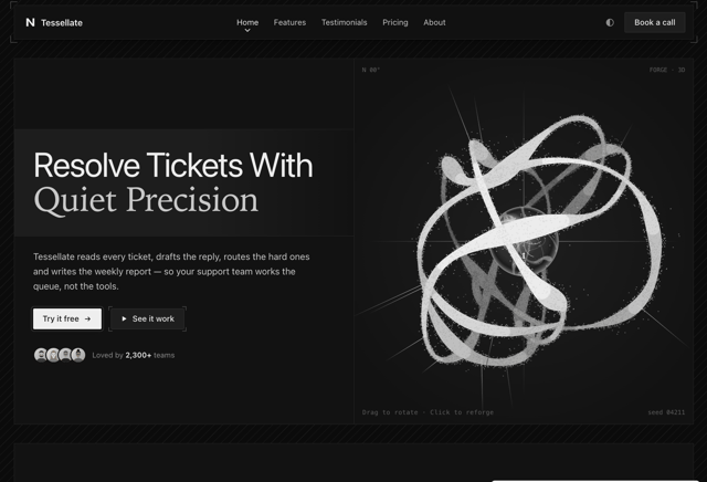 AI SaaS Landing Page Template with 3D Hero - React & Next.js website template by Kedhareswer Naidu