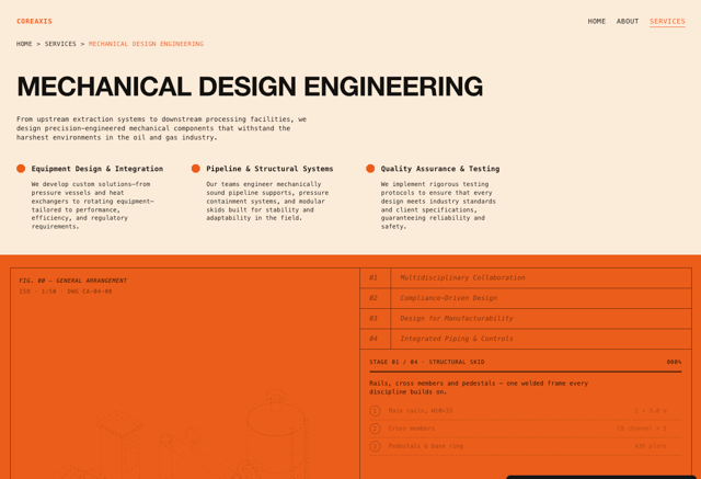 Engineering Services Landing Page Template - React & Next.js website template by Kedhareswer Naidu