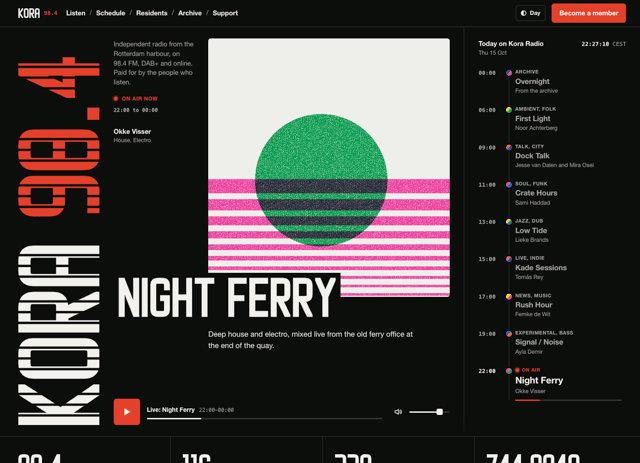Radio Station Landing Page - React & Next.js website template by Kedhareswer Naidu