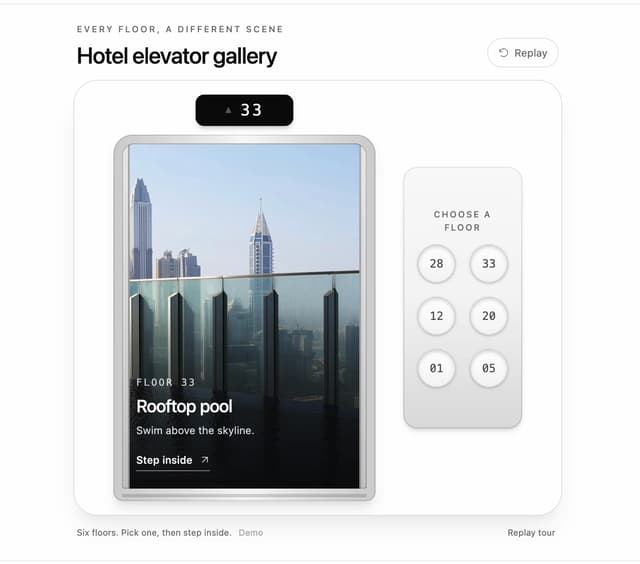 Hotel Elevator Doors Image Gallery — Carousel component for React & Tailwind by DHxWhy