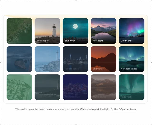 Lighthouse Spotlight Image Gallery — Hover component for React & Tailwind by DHxWhy