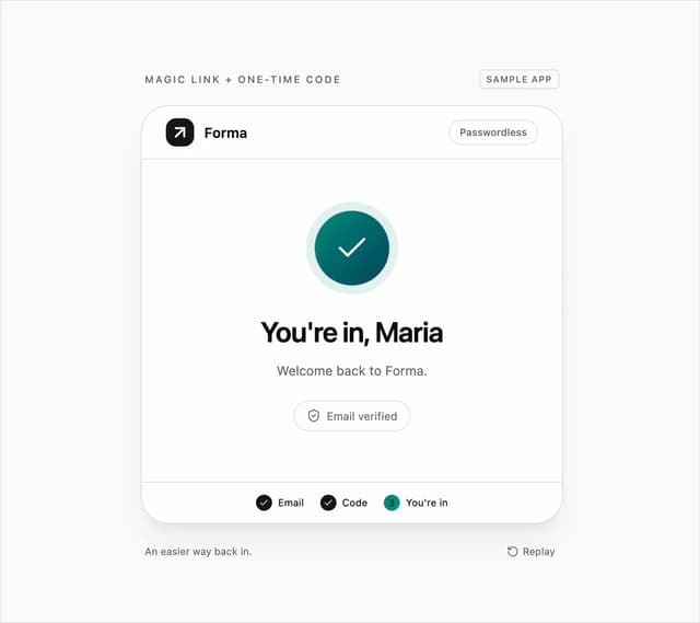 Magic Link and OTP Code Login Form — Magic Link component for React & Tailwind by DHxWhy