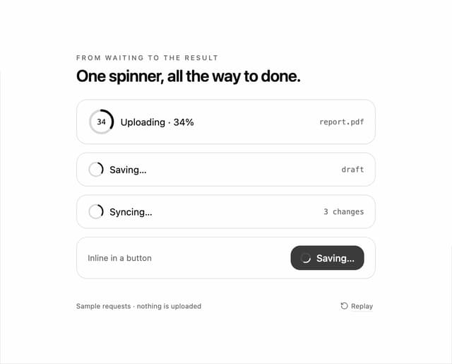 Outcome Spinner Loader — Loader component for React & Tailwind by DHxWhy