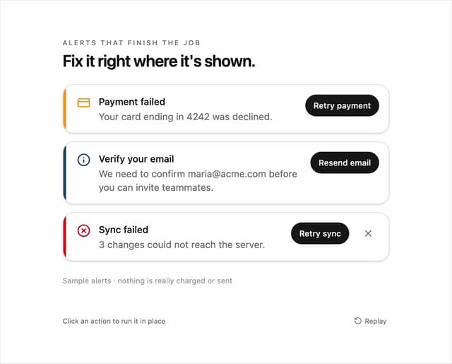 Resolving Alert Banner — Alert component for React & Tailwind by DHxWhy