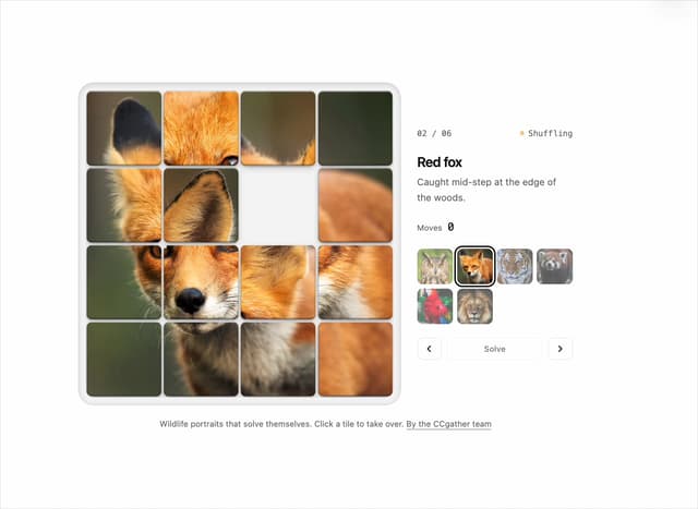 Sliding Puzzle Image Gallery — Interactive component for React & Tailwind by DHxWhy