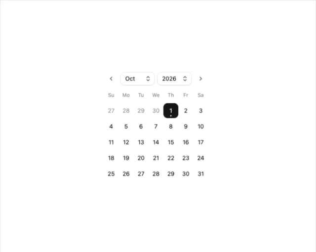 Calendar with Custom Select Dropdown — Select component for React & Tailwind by Cnippet