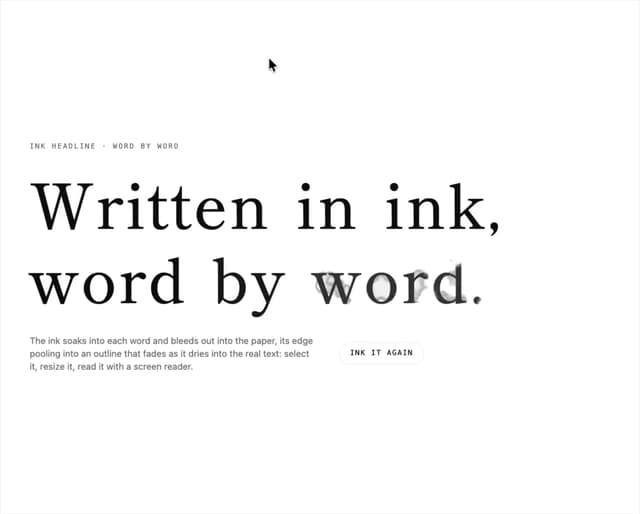 Ink Headline — Typography component for React & Tailwind by Ryan Tseng