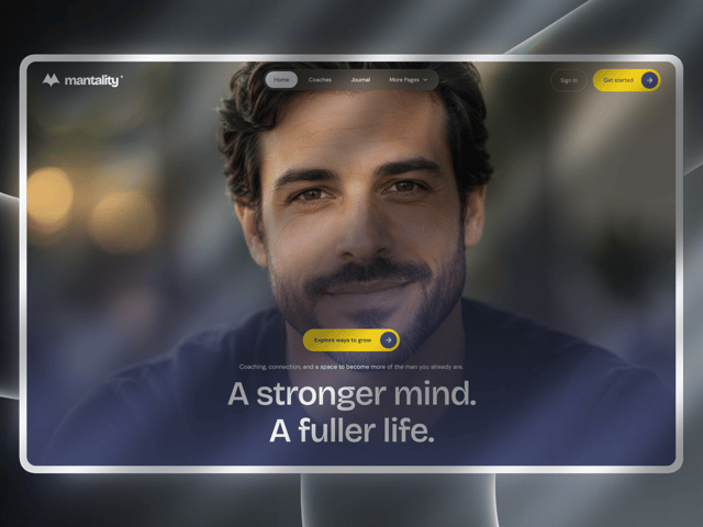 Mantality Men's Coaching Site - React & Next.js website template by Monolyth Dev