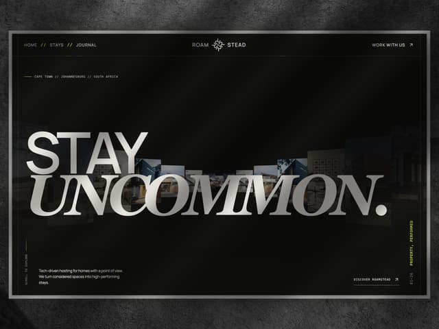 Roamstead STR/Airbnb Hosting Landing Page - React & Next.js website template by Monolyth Dev