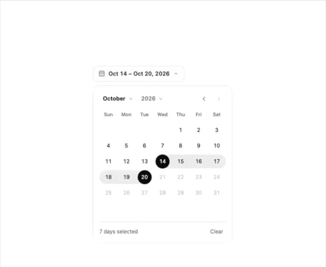 Date Range Picker — Date Picker component for React & Tailwind by Saurabh
