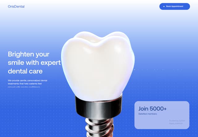 Oris Dental - Modern Dental Clinic Template - React & Next.js website template by Hyperiux Vault