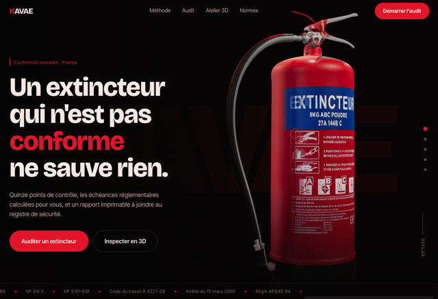 AVAE 3d interactive page - React & Next.js website template by qzzzdfrqazf
