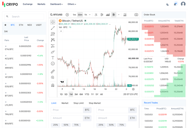 Crypo - Cryptocurrency Exchange Dashboard React App - React & Next.js website template by TrendyUI