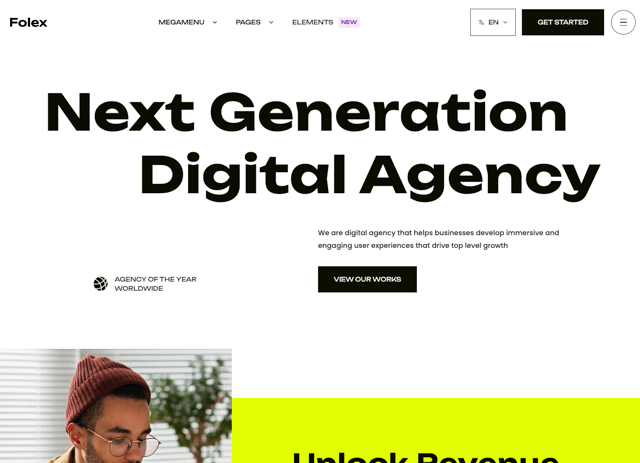 Folex - Creative Agency & Personal Portfolio Astro Theme - React & Next.js website template by Getastrothemes.com
