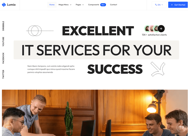 Lumio - IT Company & Consulting Firm Astro Theme - React & Next.js website template by Getastrothemes.com