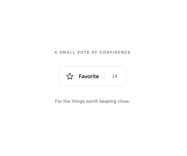 Favorite toggle — Favorite component for React & Tailwind by Waqar H. Syed
