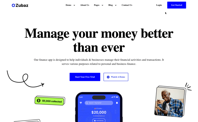Zubaz - Startup & SaaS React JS Template
