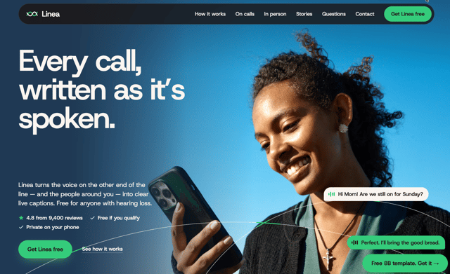 Linea – App Landing Page Template - React & Next.js website template by 8B AI Website Builder