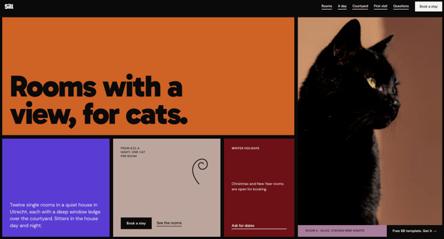 Pet Boarding Website Template for AI Coding Agents: Free HTML Cattery and Pet Hotel Site with GSAP - React & Next.js website template by 8B AI Website Builder