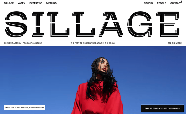 Sillage – Creative Agency Website Template - React & Next.js website template by 8B AI Website Builder