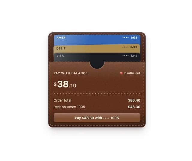Wallet — Base UI component for React & Tailwind by Hitesh