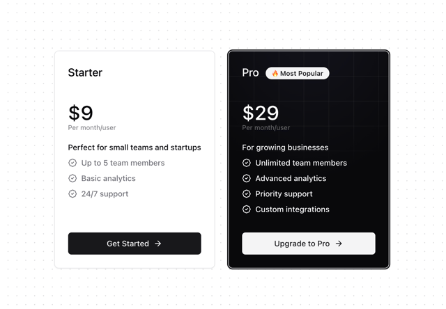 Pricing Card