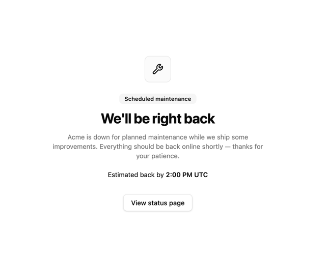 Scheduled Maintenance Page — maintenance component for React & Tailwind by 7ovr