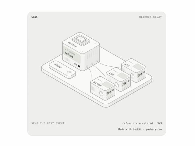 Webhook Relay — SVG component for React & Tailwind by aadilghani1