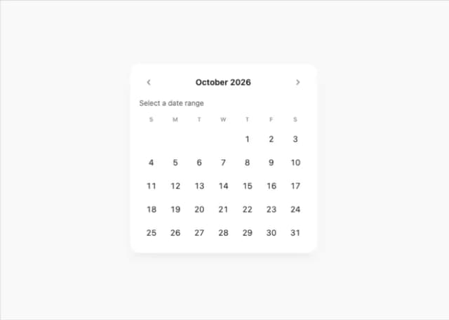 Date Range Picker Card — Travel component for React & Tailwind by bidyut10