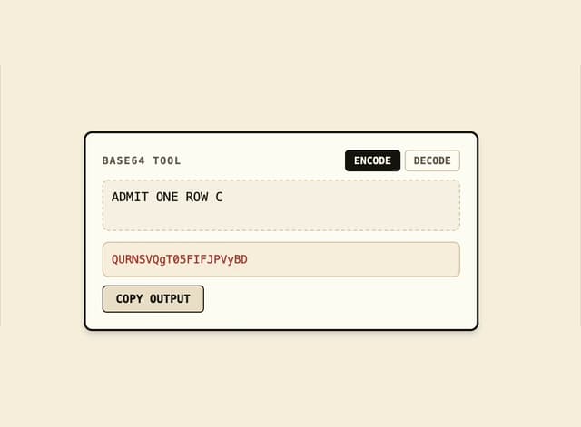 Base64 Tool — Copy component for React & Tailwind by f0rextasy