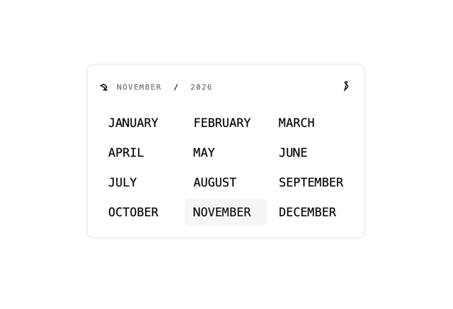 Month Picker — Calendar component for React & Tailwind by f0rextasy