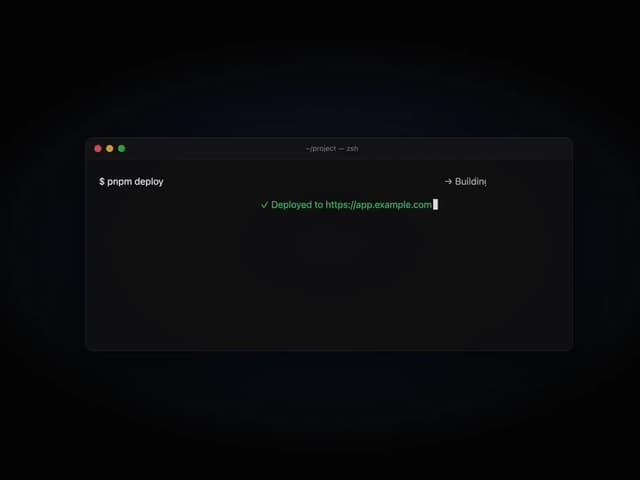 Terminal to Browser Deploy — Deploy component for React & Tailwind by framecn