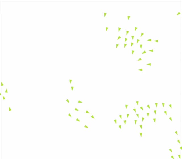 Boids Flock — Canvas component for React & Tailwind by klyv-ui
