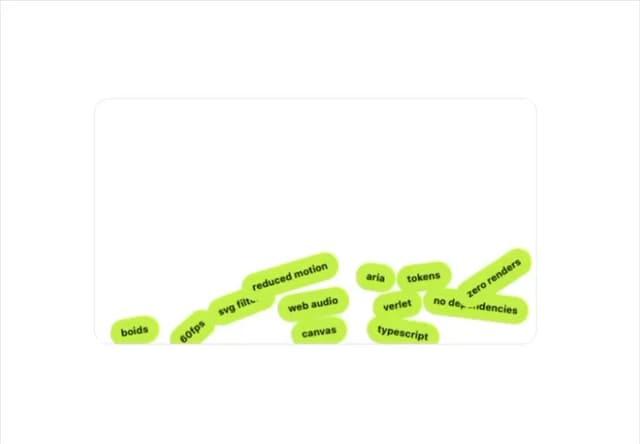 Gravity Tags — React component for Tailwind & Next.js by klyv-ui