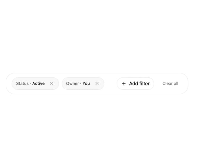 Filter Toolbar — Chip component for React & Tailwind by kuratlielia