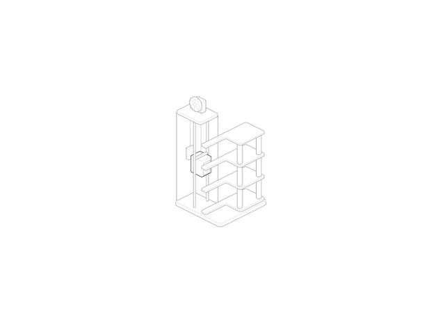 Isometric Elevator — Illustration component for React & Tailwind by lucasmarkes