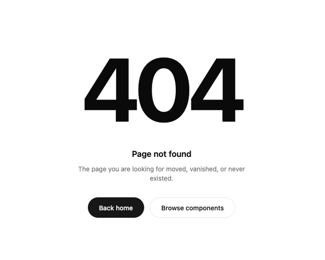 Not Found — 404 component for React & Tailwind by sidiora-labs