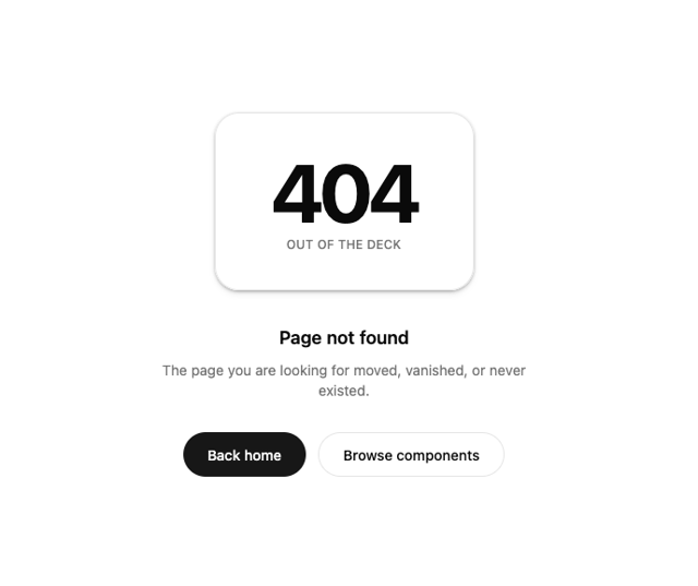 Not Found — 404 component for React & Tailwind by sidiora-labs