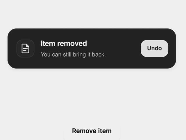 Undo Feedback — Toast component for React & Tailwind by sltowl
