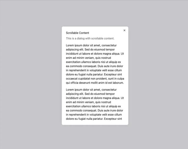 Dialog Scrollable Content — Modal component for React & Tailwind by uiable