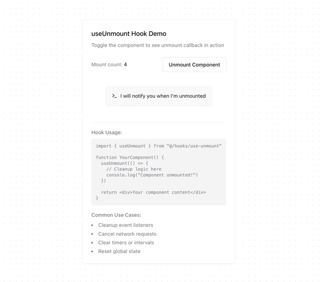 useUnmount