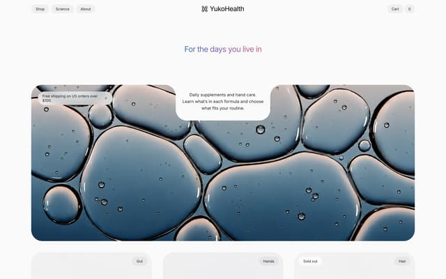 YukoHealth storefront - verified React & Next.js website template